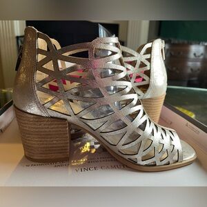 Stylish Silver Women's Heeled Sandal- Kevston Shoes